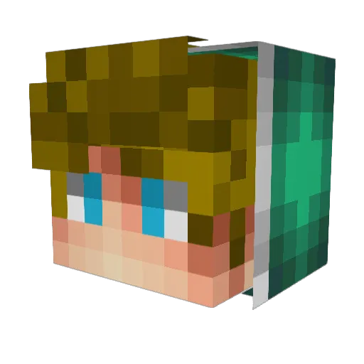 Russo_ Minecraft avatar head, 3D render