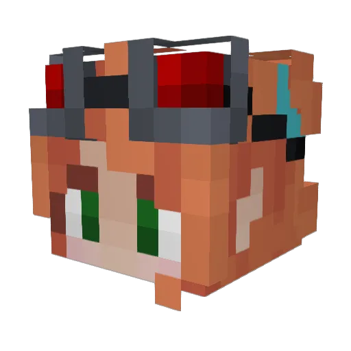 Rusticks Minecraft avatar head, 3D render