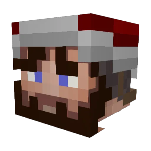Rustmate Minecraft avatar head, 3D render