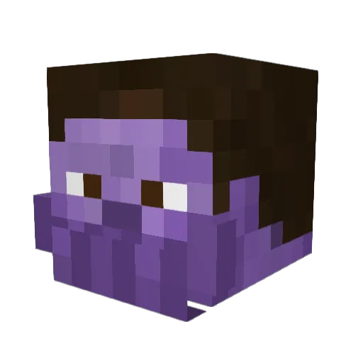 Rusty3034 Minecraft avatar head, 3D render