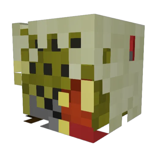 RustyComrade101 Minecraft avatar head, 3D render
