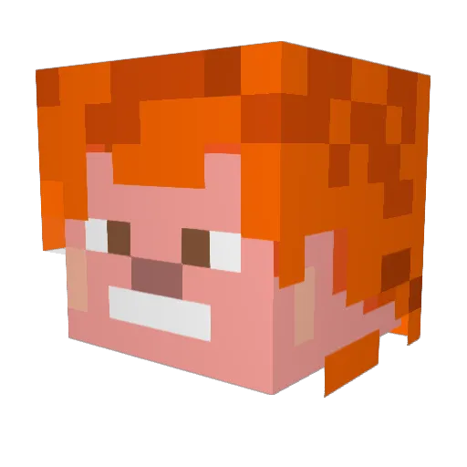 RustyHelmet Minecraft avatar head, 3D render