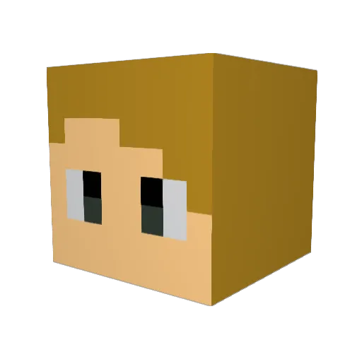 RustyMinecart Minecraft avatar head, 3D render
