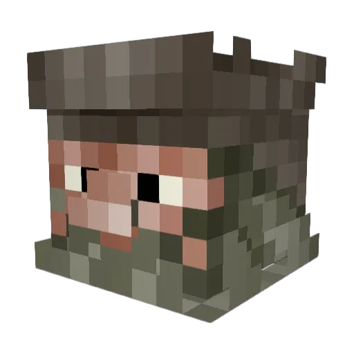 RustyMistakes Minecraft avatar head, 3D render
