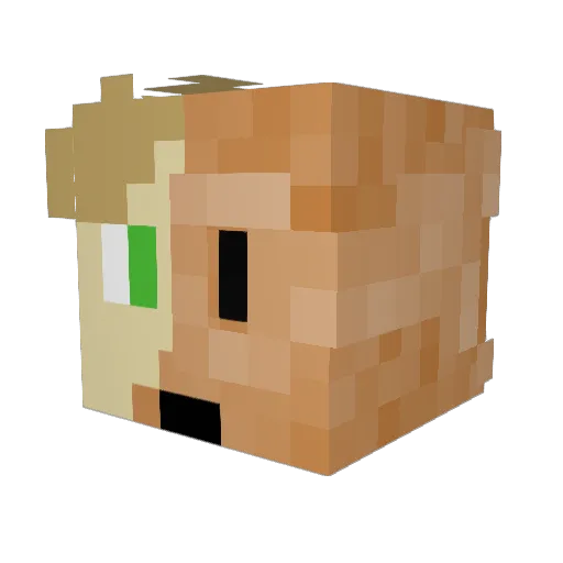 RustyPancakesJR Minecraft avatar head, 3D render