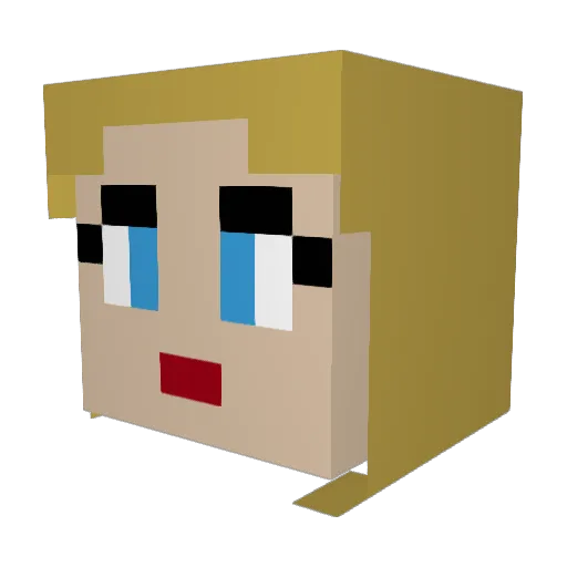RustyRedRoses Minecraft avatar head, 3D render
