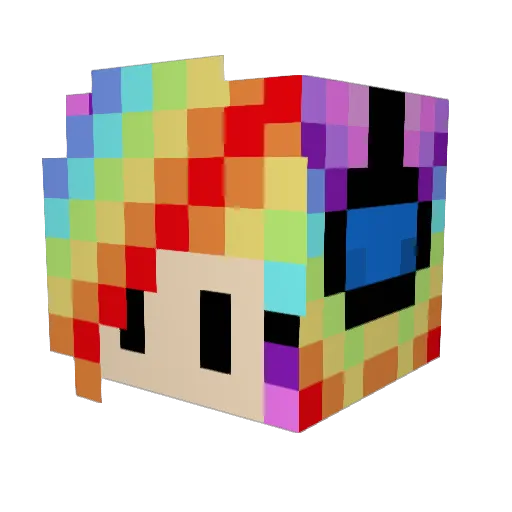 RustyRose666 Minecraft avatar head, 3D render