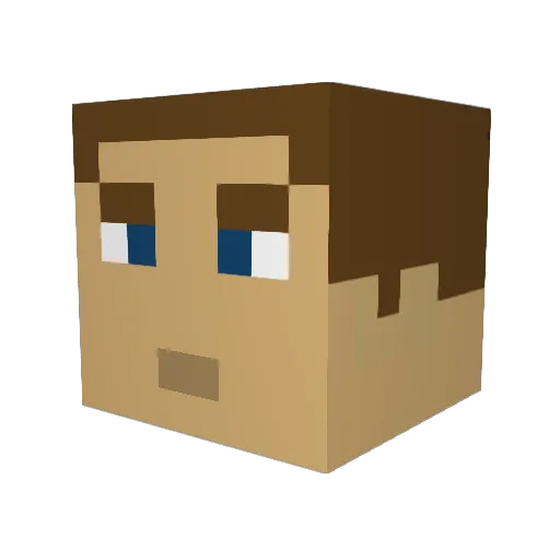 RustySaint Minecraft avatar head, 3D render