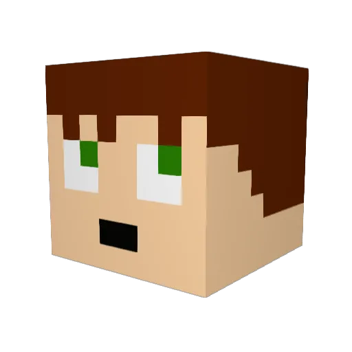 Rustyfinn Minecraft avatar head, 3D render