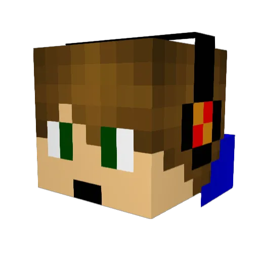 RustytheRunner Minecraft avatar head, 3D render