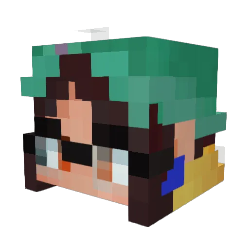 Rutatata Minecraft avatar head, 3D render