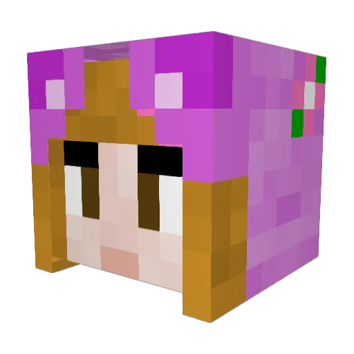 RuthM4 Minecraft avatar head, 3D render