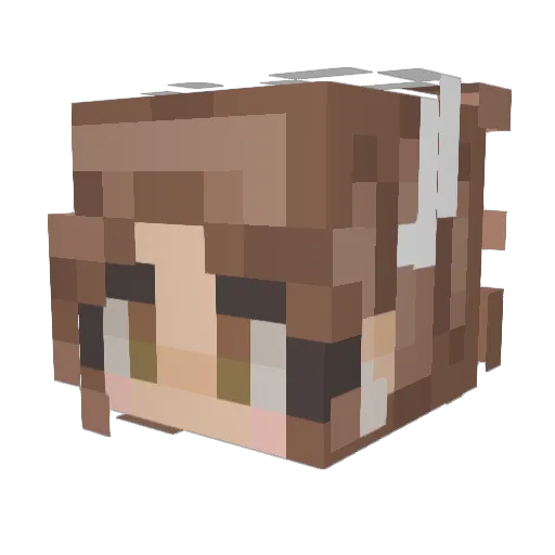 RuthieRoo Minecraft avatar head, 3D render