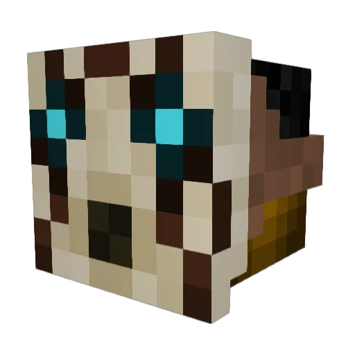 RuthlessBuilder Minecraft avatar head, 3D render