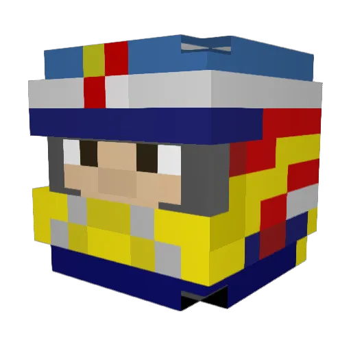 RuthlessPilot Minecraft avatar head, 3D render