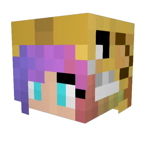 Ruthyrocki Minecraft avatar head, 3D render