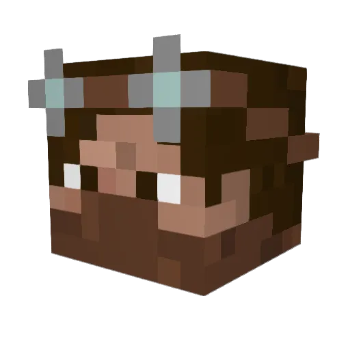 Rutir Minecraft avatar head, 3D render