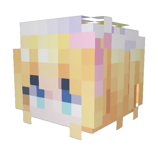 Rutoru_chan Minecraft avatar head, 3D render