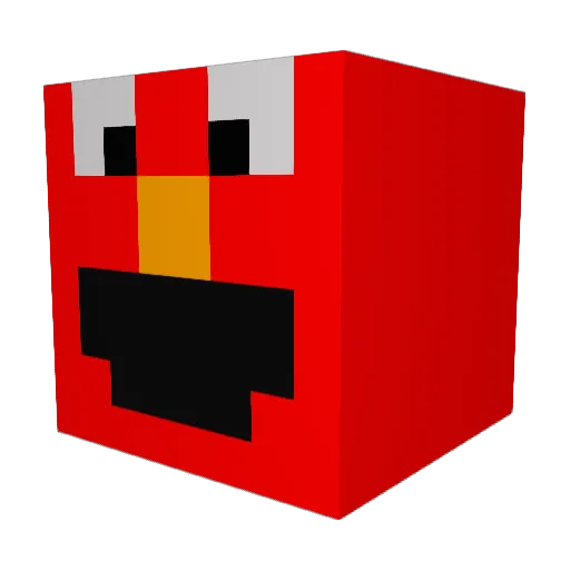 Rutster Minecraft avatar head, 3D render