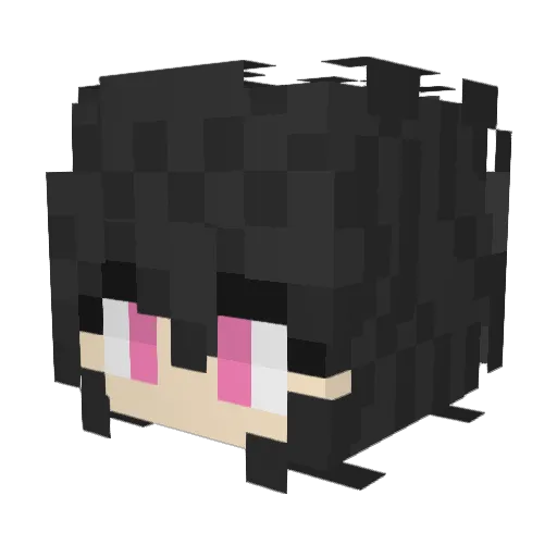 RuuTation Minecraft avatar head, 3D render
