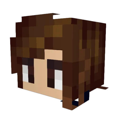 Ruukia Minecraft avatar head, 3D render