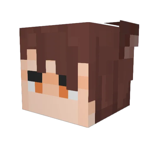 RuverQ Minecraft avatar head, 3D render