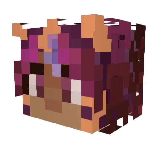 Ruvvvi Minecraft avatar head, 3D render