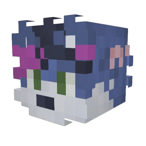 Rux Minecraft avatar head, 3D render