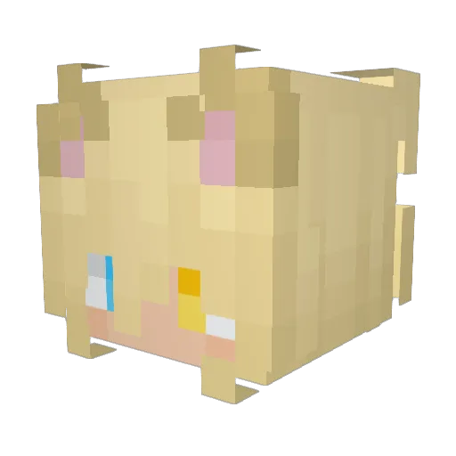 Ruxian Minecraft avatar head, 3D render