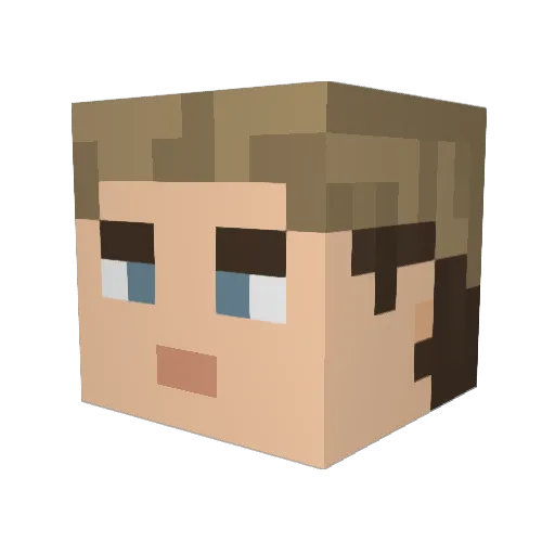 Ruxtion Minecraft avatar head, 3D render