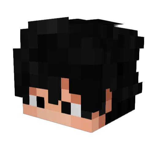 Ruzelll Minecraft avatar head, 3D render