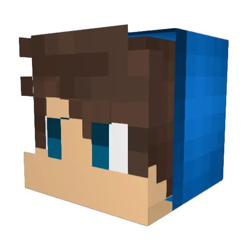 Ruzly Minecraft avatar head, 3D render