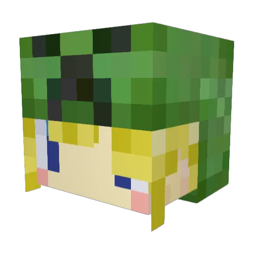 Ruzuson Minecraft avatar head, 3D render