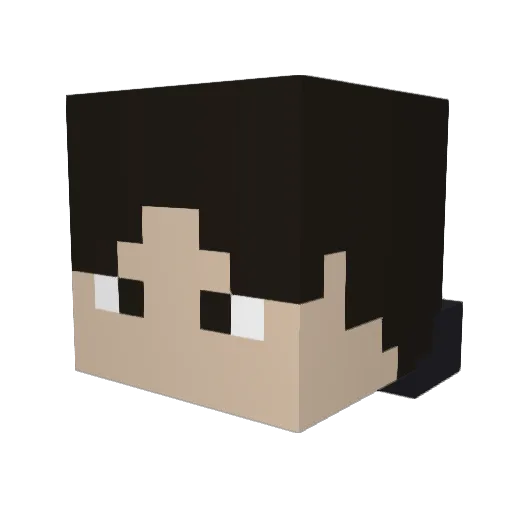 RvNiz Minecraft avatar head, 3D render