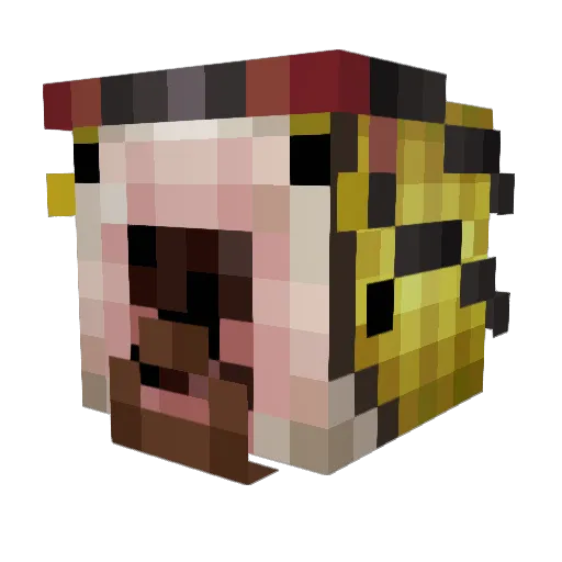 Rvccgm Minecraft avatar head, 3D render