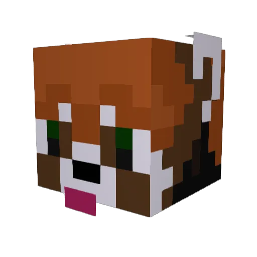 Rverde Minecraft avatar head, 3D render