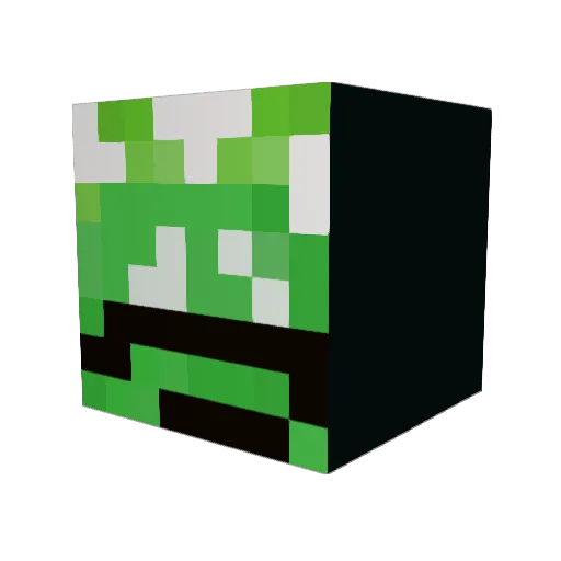 Rvjas Minecraft avatar head, 3D render