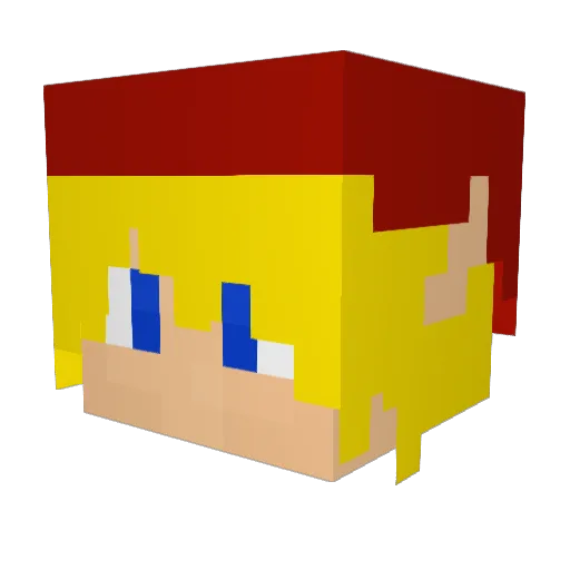 Rwa Minecraft avatar head, 3D render