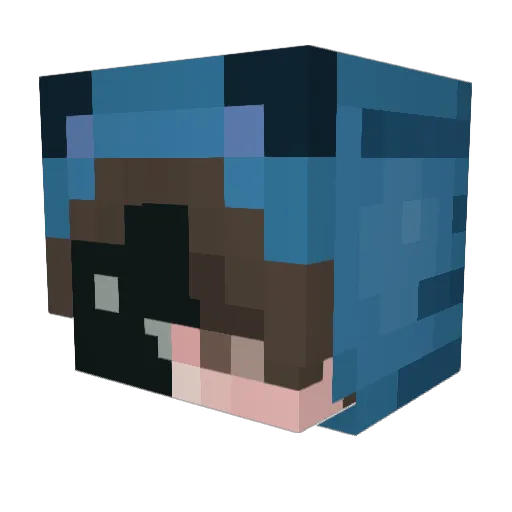 Rwaii Minecraft avatar head, 3D render