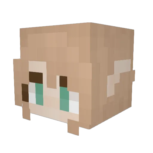 Rxbyxo Minecraft avatar head, 3D render