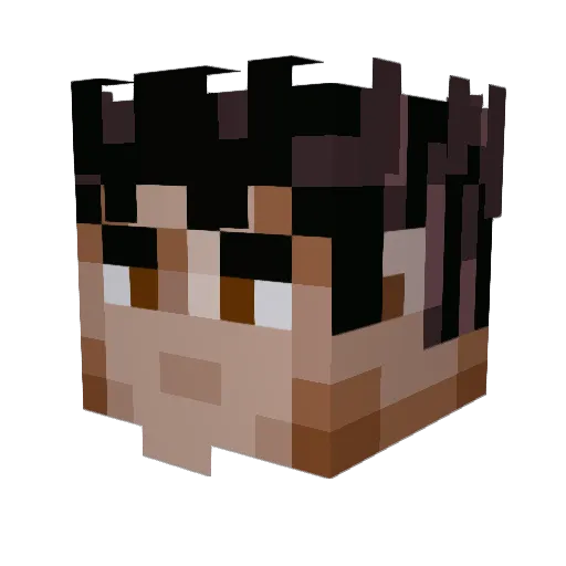 RxckyCL Minecraft avatar head, 3D render