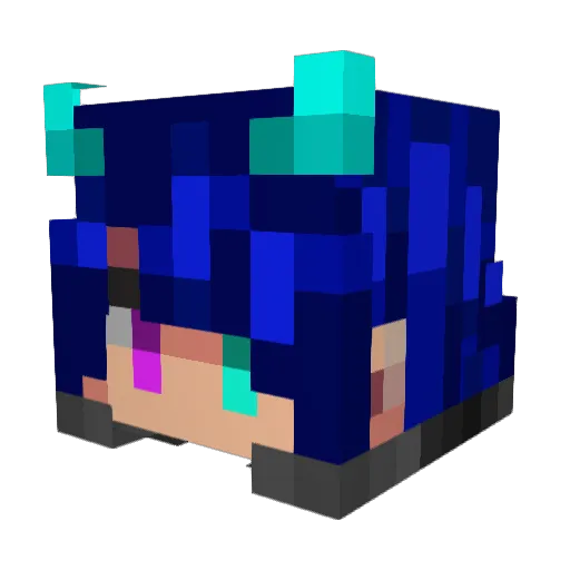 Rxhshin Minecraft avatar head, 3D render