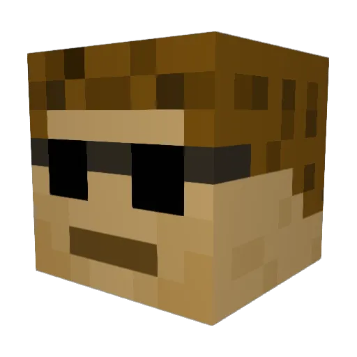 Rxltz Minecraft avatar head, 3D render
