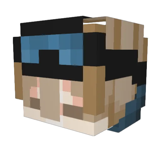 RyMcFry Minecraft avatar head, 3D render