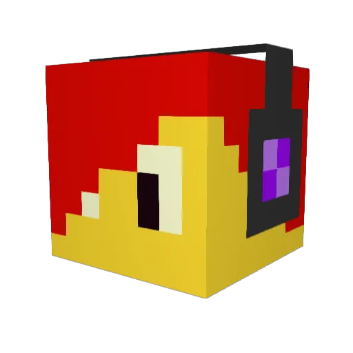RyaCraft Minecraft avatar head, 3D render