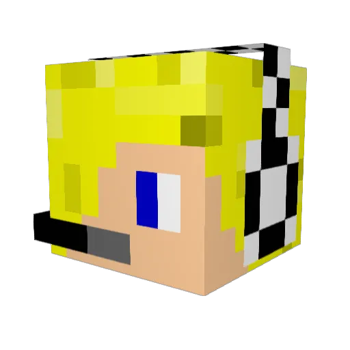 RyaDestructor Minecraft avatar head, 3D render