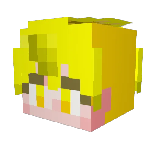 Rya_e Minecraft avatar head, 3D render