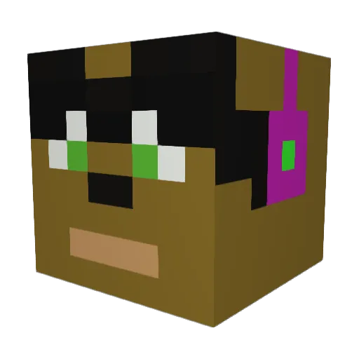 Ryanlongnose Minecraft avatar head, 3D render