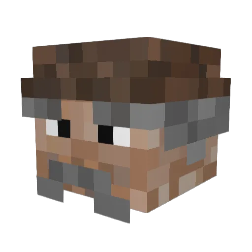 RybakTurbin Minecraft avatar head, 3D render