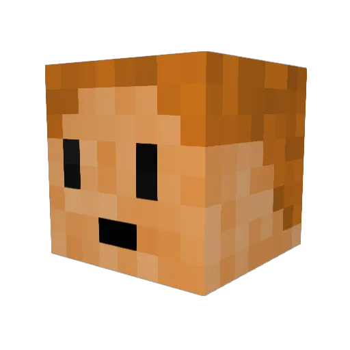 Rycketman Minecraft avatar head, 3D render